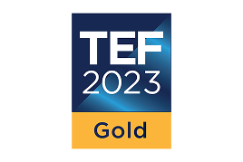 TEF 2023 Gold badge recognising excellence in teaching and student outcomes