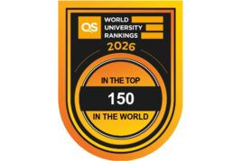 QS World University Rankings badge with University of Liverpool’s rank among the world’s Top 150